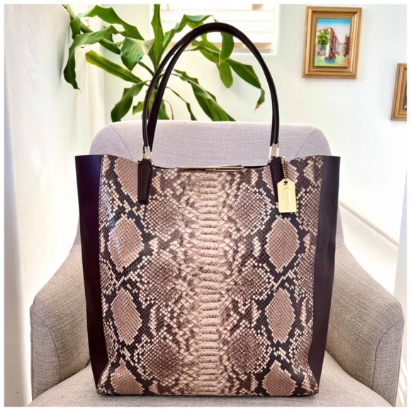 Coach Handbags - Coach Madison Leather Tote Python Snakeskin Embossed